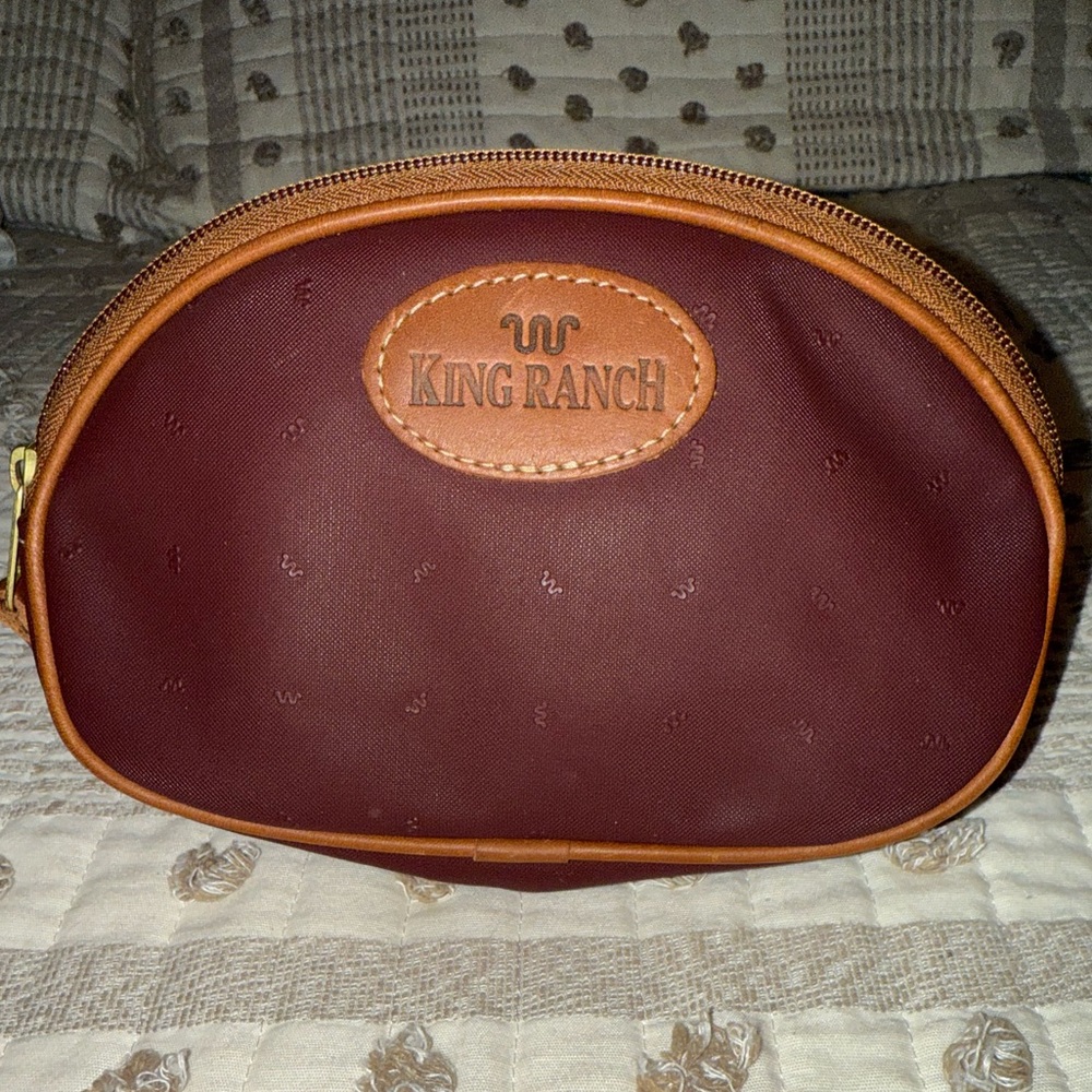 King Ranch Maroon Canvas Brown Leather travel Bag